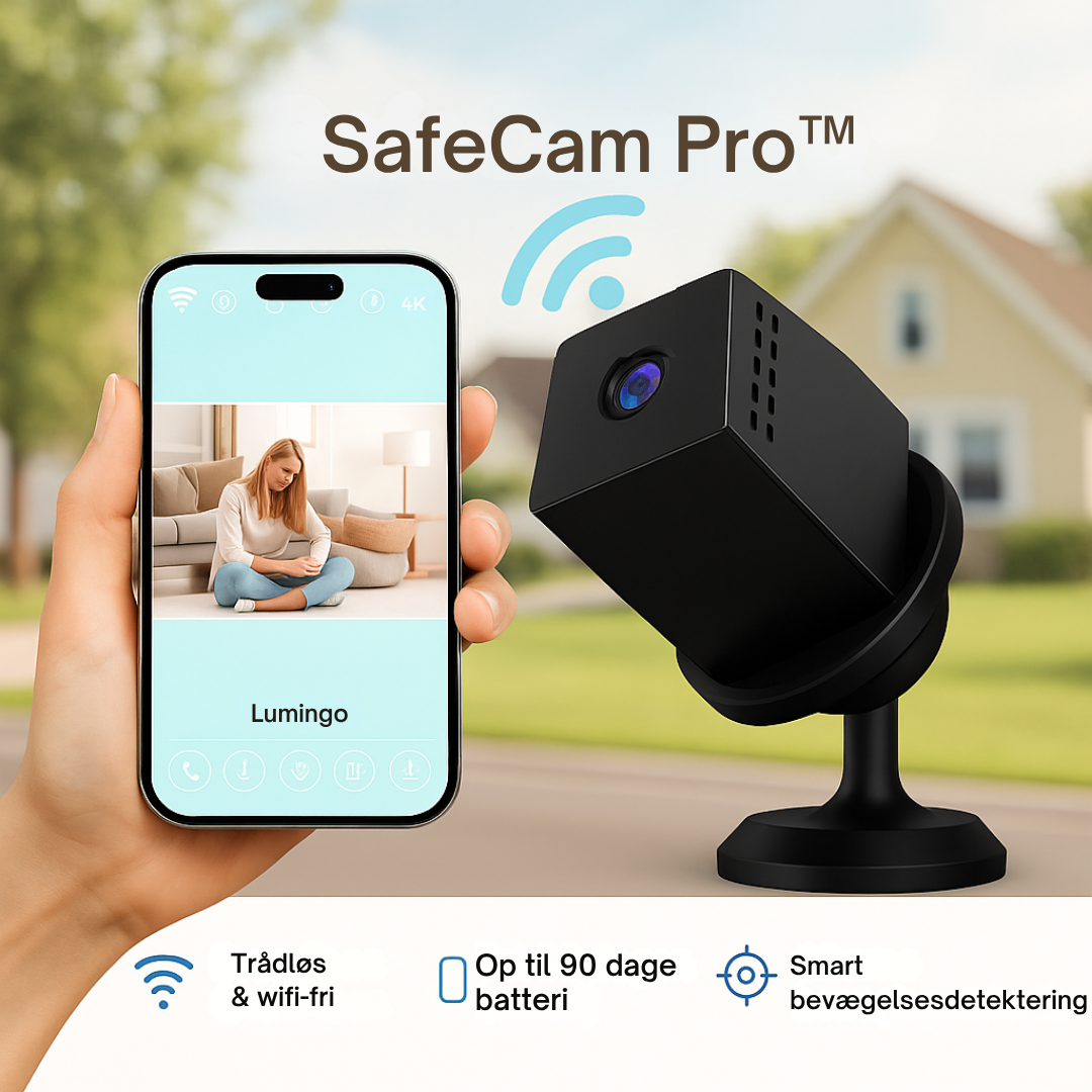 SafeCam Pro™ | Altid sikret – selv uden internet eller strøm
