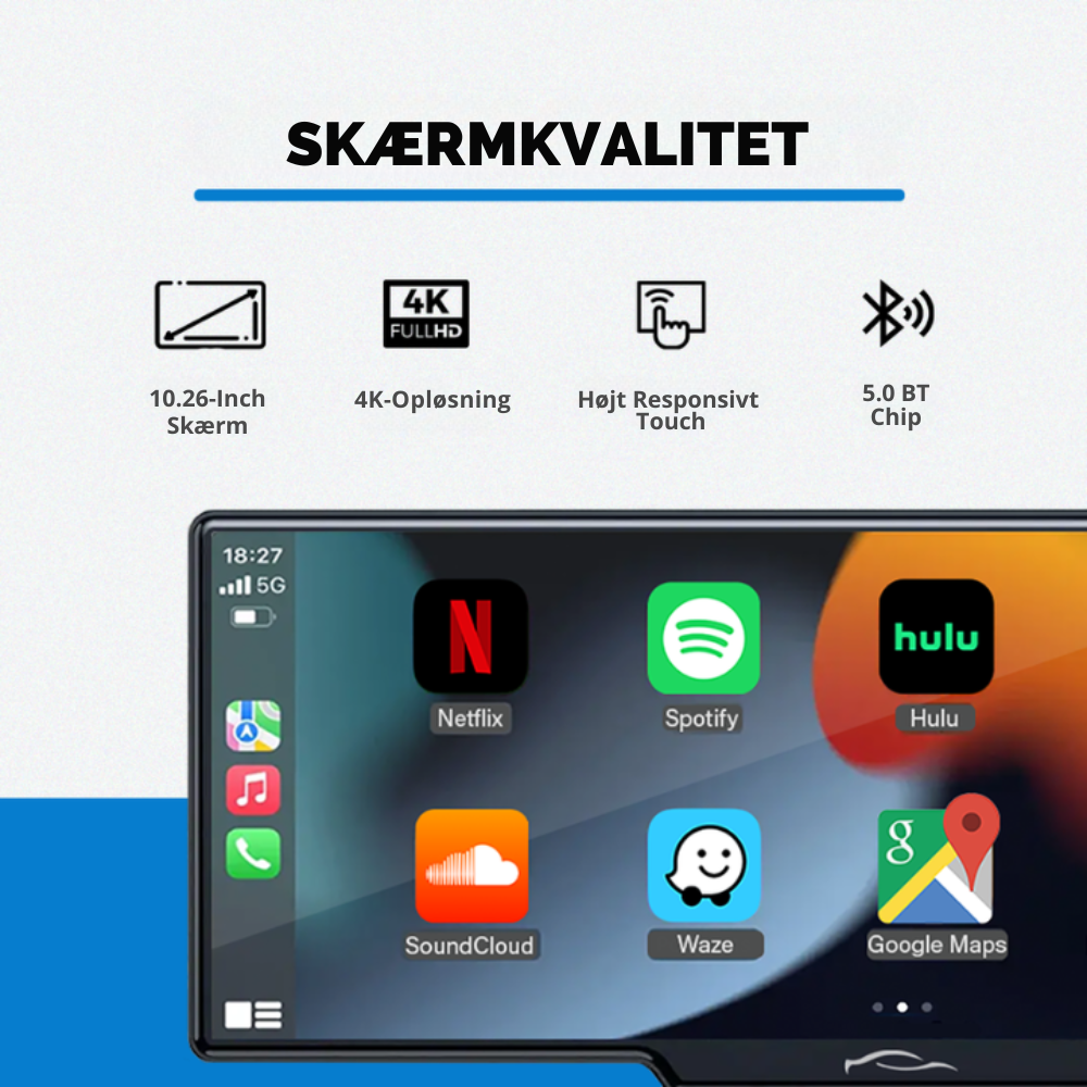 SmartCarLink™ | Trådløs biladapter | Giver Apple CarPlay & Android Auto på få sekunder