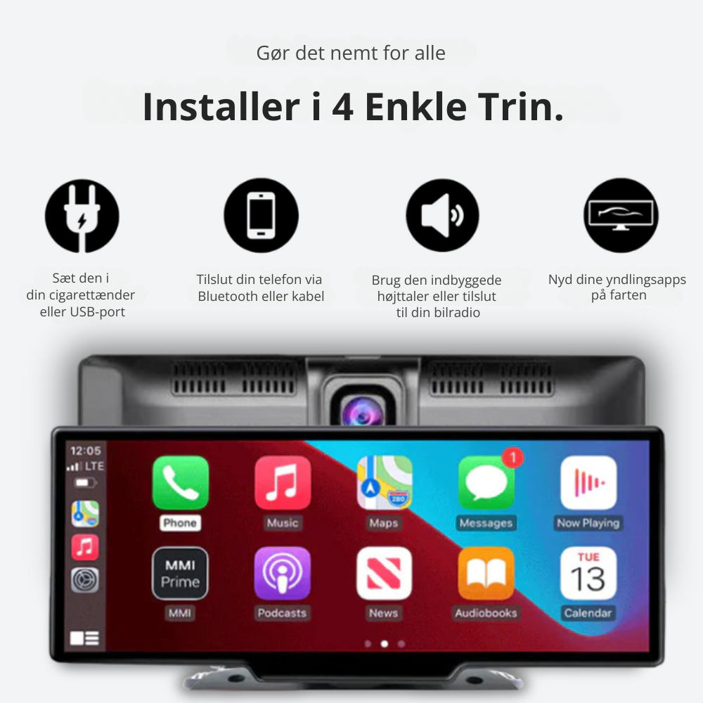 SmartCarLink™ | Trådløs biladapter | Giver Apple CarPlay & Android Auto på få sekunder