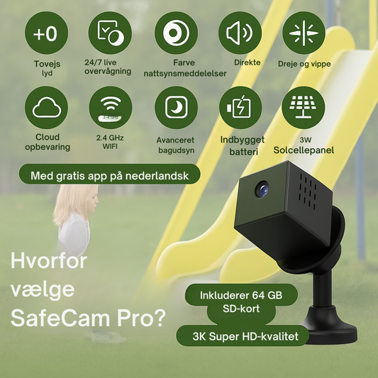 SafeCam Pro™ | Altid sikret – selv uden internet eller strøm