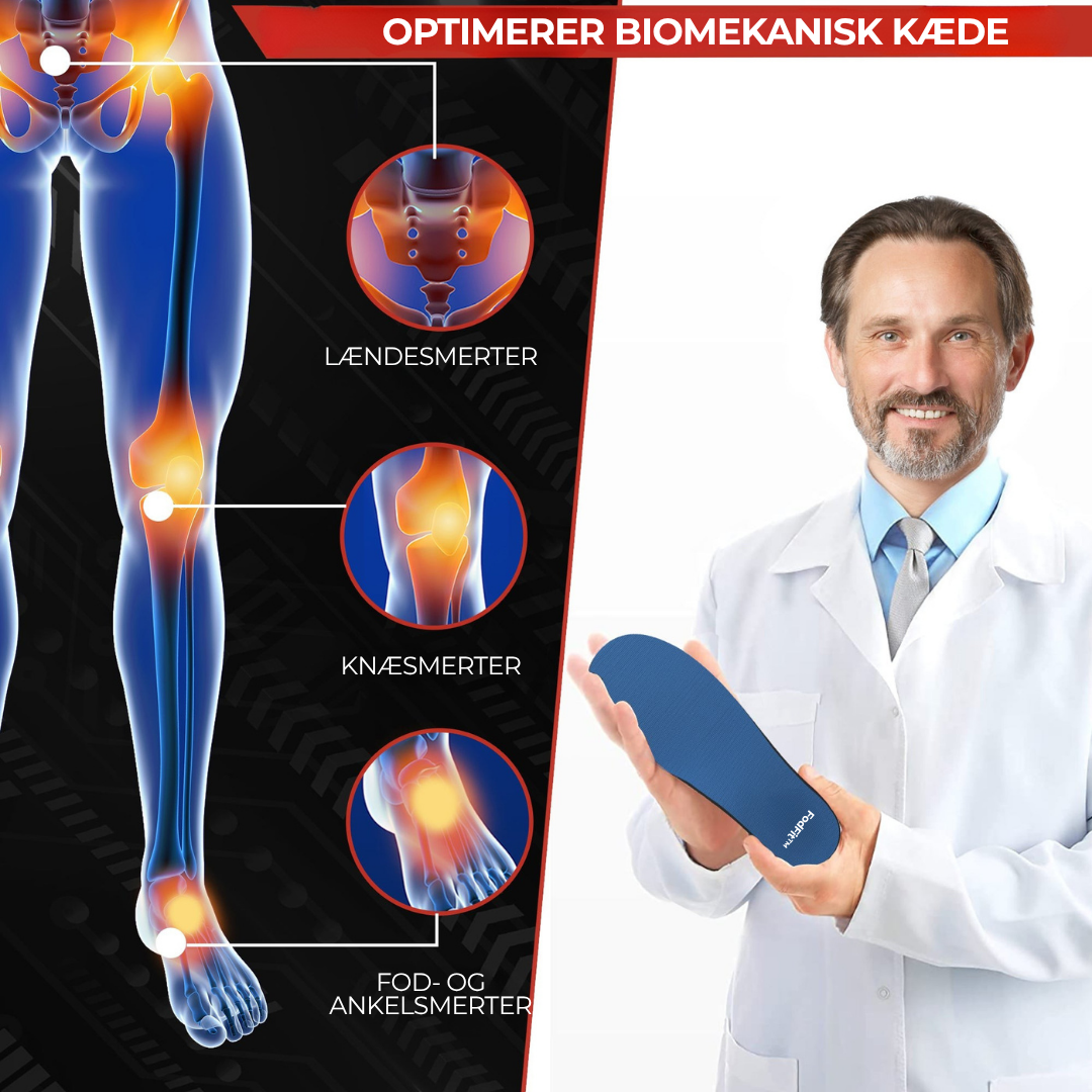 FodFit™ | Ortopædisk indlægssål | Lindrer hælspore, fasciitis plantaris og knyster