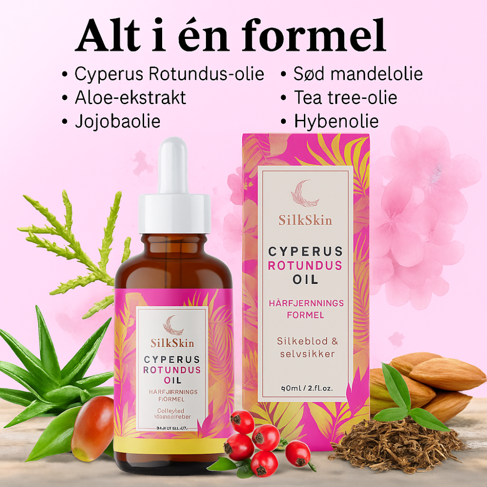 SilkSkin™ | Cyperus Rotundus Olie | Naturligt glat hud uden barbermaskine