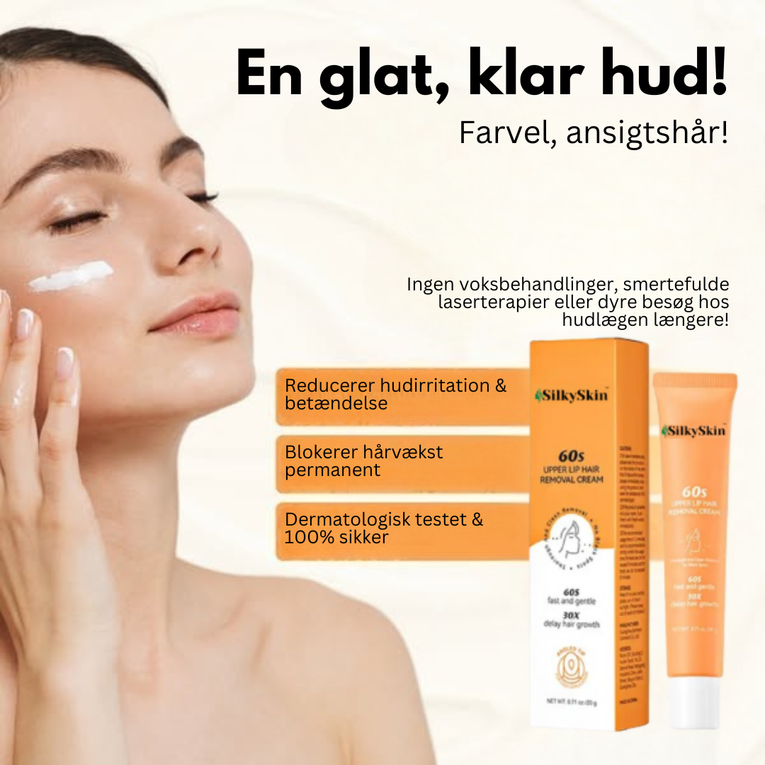 Silkehud™ | Hårfjerningscreme til ansigtet | Få glat hud uden voks eller barbering
