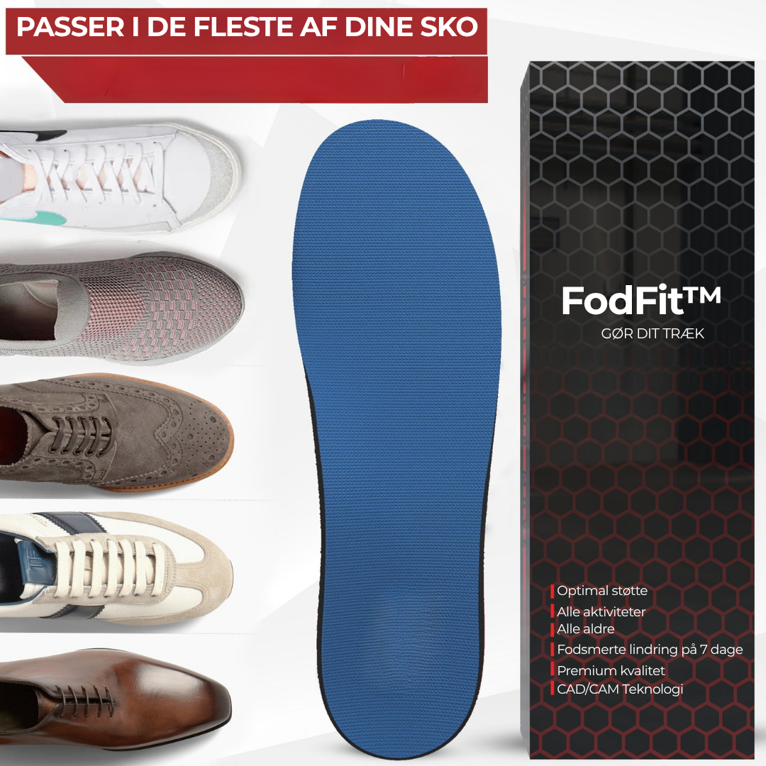 FodFit™ | Ortopædisk indlægssål | Lindrer hælspore, fasciitis plantaris og knyster