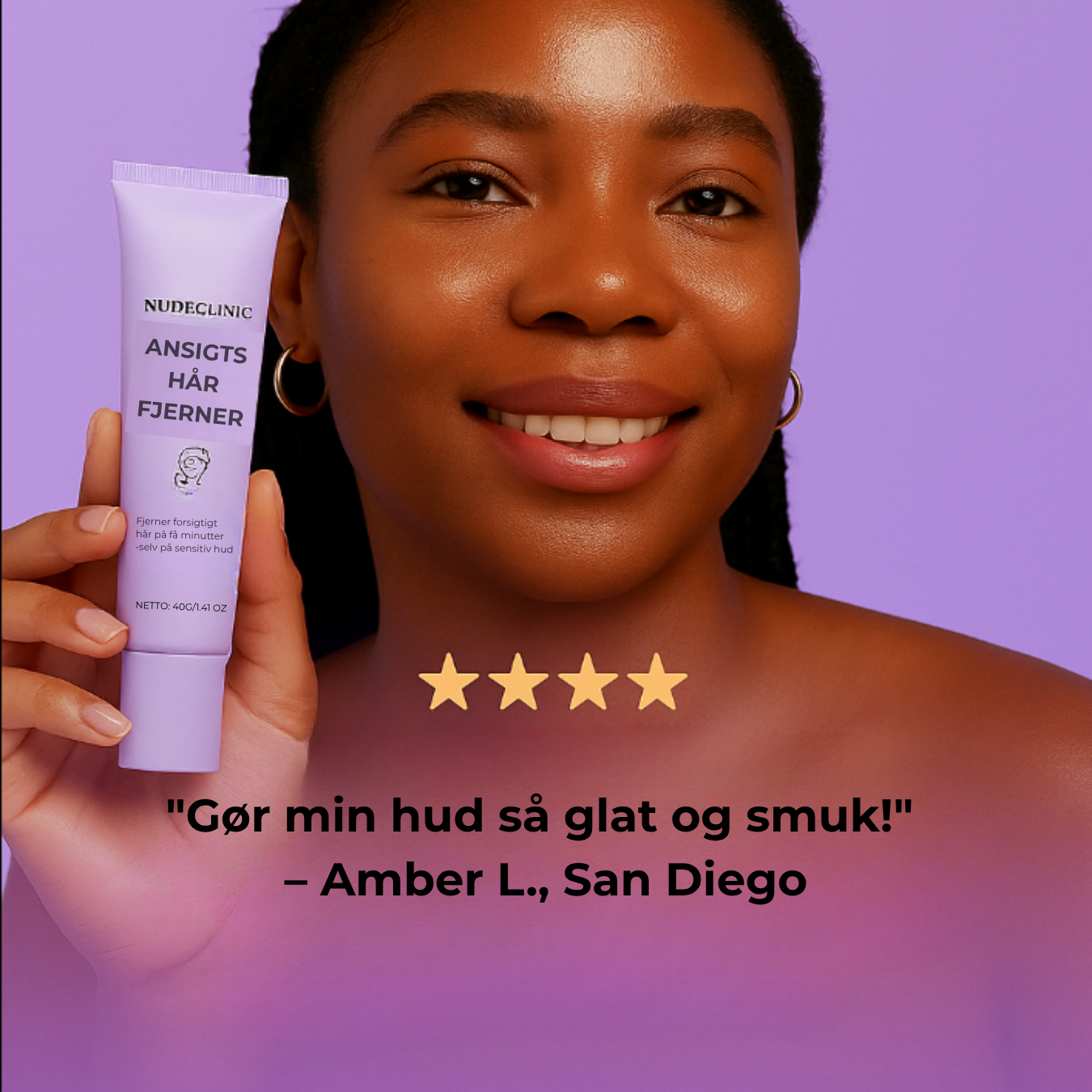 NudeClinic™ Ansigtshårfjerner | Giver dig en glat og selvsikker hud