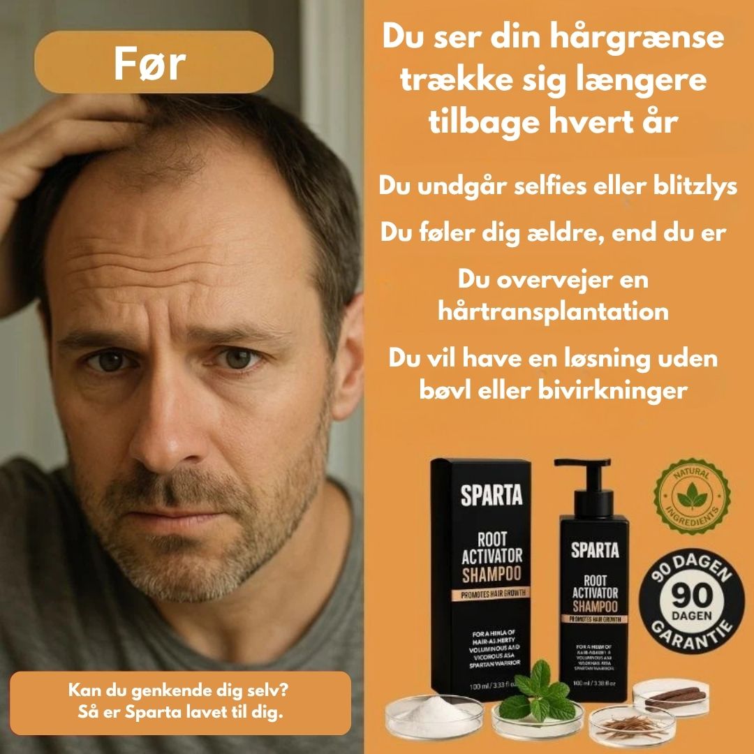 Sparta™ – 2-minutters hårvask-ritual for fyldigere, tykkere hår på rekordtid.