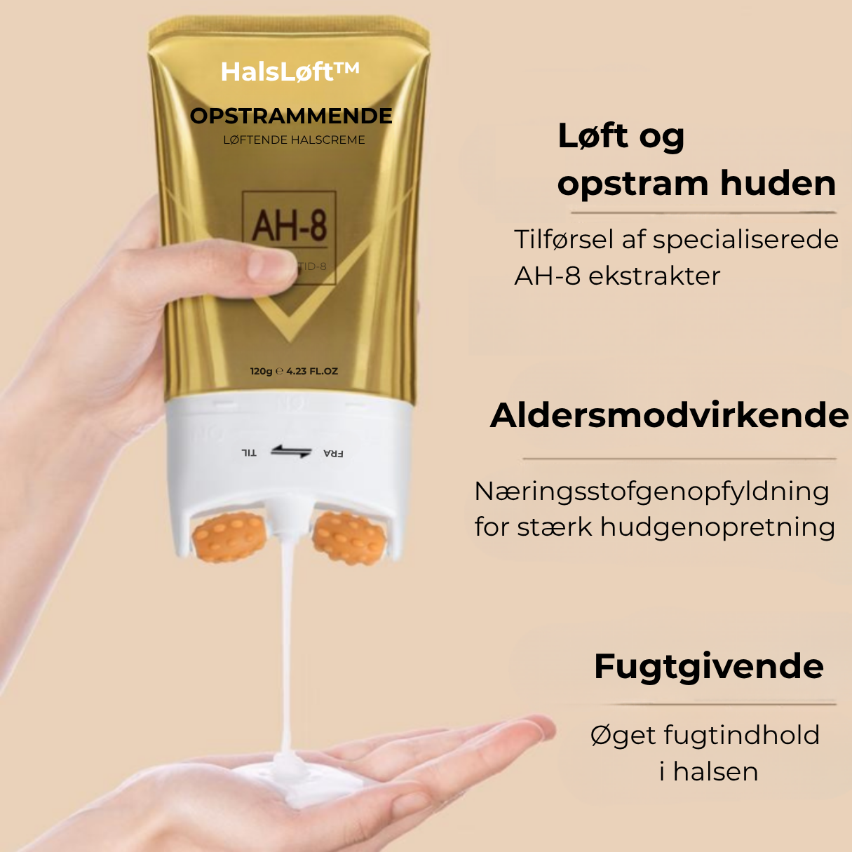 HalsLøft™ - Neck Sculpt Opstrammende Creme – Strammer op, Løfter og Genskaber Ungdommelig Hud