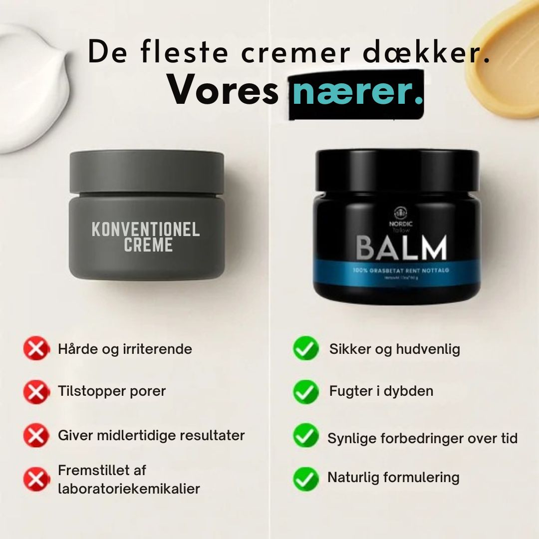 Nordisk Talg | Balm mod rynker til mænd | Naturlig løsning med synlig forskel på 14 dage