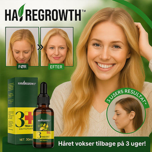 HårVækst - Fra tyndt til fyldigt hår – se forskellen på 3 uger!