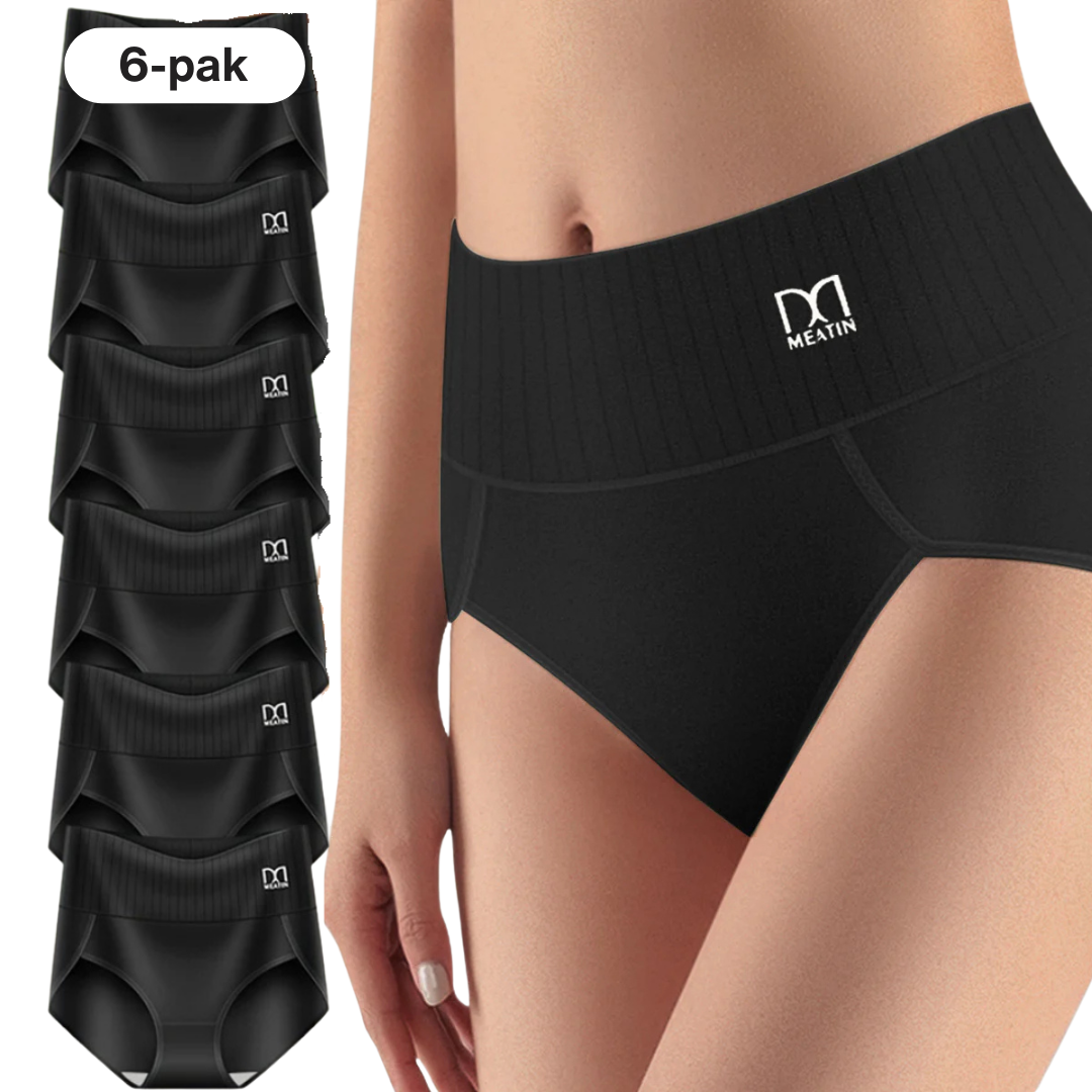 Komfortfit™ | 6-pak åndbare og behagelige trusser med høj talje og mavestøtte