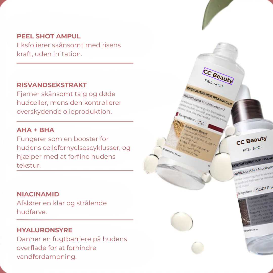 CC Beauty Peel Shot – Duo med Glow Rice Ampuller