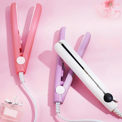 Krøl&Glans™ – Mini krølle- og glattejern Perfekt til tasken – lav glatte lokker eller smukke krøller på få minutter