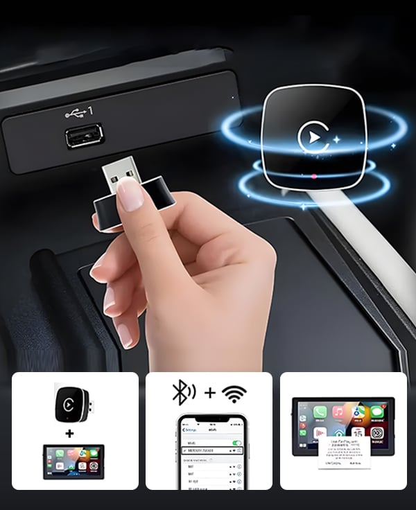Magicness™ 2 i 1 Adapter™ | Trådløs CarPlay & Android Auto