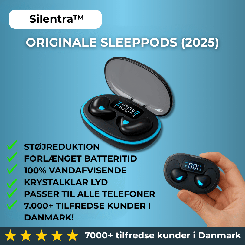 Silentra™ - De originale vandtætte SleepPods med støjreduktion til uforstyrrede nætter.