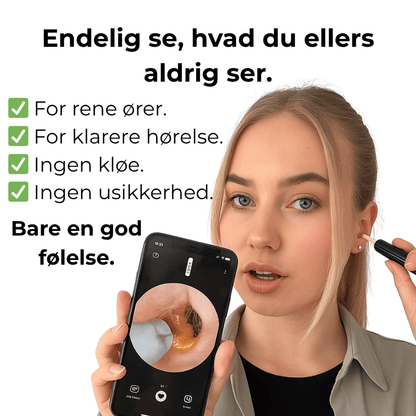 ØreLys™ Kamera | Ørevoks fjerner med lys og kamera | Gør rens af øre mere sikker, præcis og effektiv