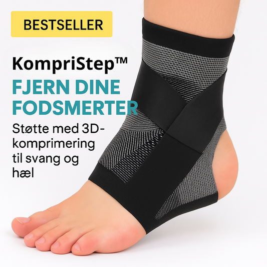 KompriStep™ | Ortopædisk fodstøtte | Lindrer smerter i hæl og fodbue uden medicin eller dyre behandlinger