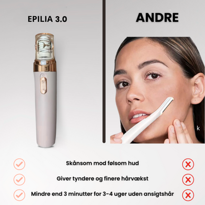 Epilia™ 3.0 | Ansigtsepilator | Bedste løsning til skånsom fjernelse af uønsket hår i ansigtet